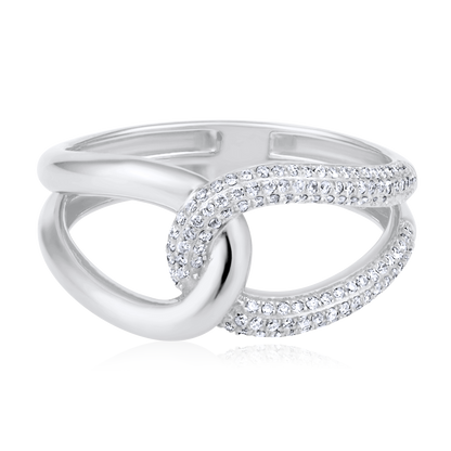 Solid Gold 0.2ct Natural Diamond Infiniti Link Intertwined Ring