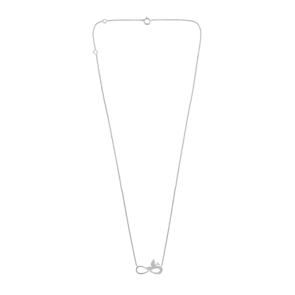 Solid Gold 0.1ct Natural Diamond Infinity Butterfly Necklace