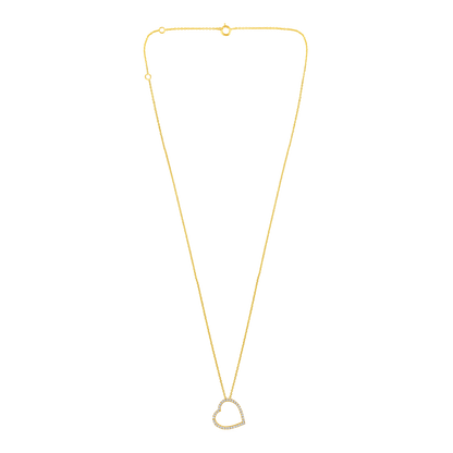 Solid Gold 0.21ct Natural Diamond Heart Charm Moving Necklace