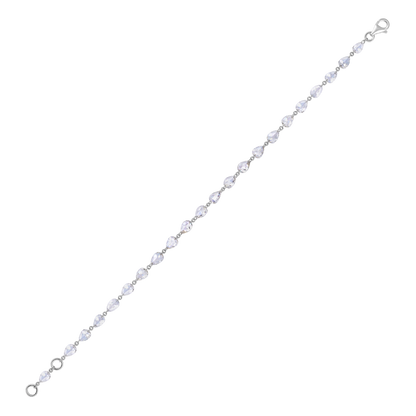 Solid Gold 2.4ct Natural Diamond Rose-Cut Pear Link Bracelet