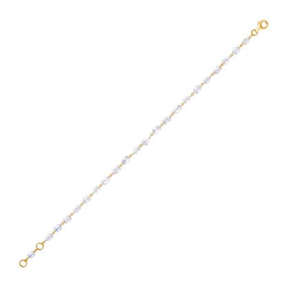 Solid Gold 3.3ct Natural Diamond Rose-Cut Pear Oval Link Bracelet