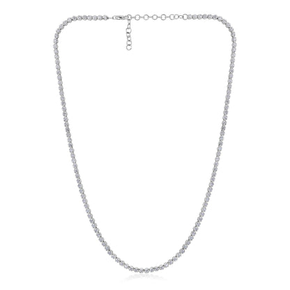 Solid Gold 3ct Natural Diamond 3mm Buttercup Tiger Tennis Necklace