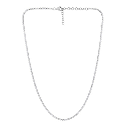 Solid Gold 6ct Natural Diamond 2.5mm Buttercup Tiger Tennis Necklace