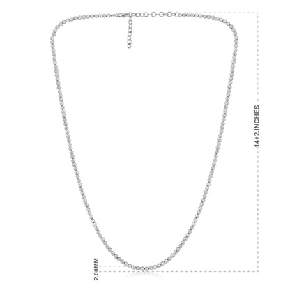 Solid Gold 1.73ct Natural Diamond 2mm Buttercup Tiger Tennis Necklace