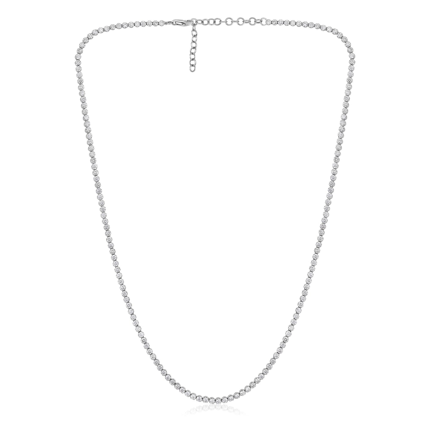 Solid Gold 1.73ct Natural Diamond 2mm Buttercup Tiger Tennis Necklace