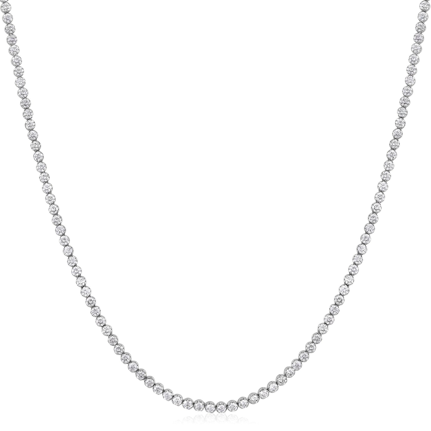 Solid Gold 1.73ct Natural Diamond 2mm Buttercup Tiger Tennis Necklace