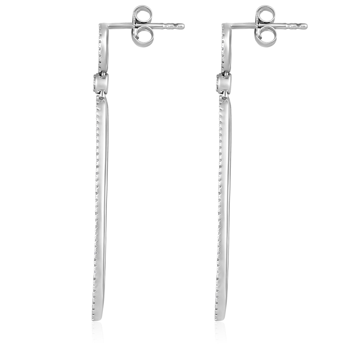 Solid Gold 0.4ct Natural Diamond Oval Circle Drop Earrings