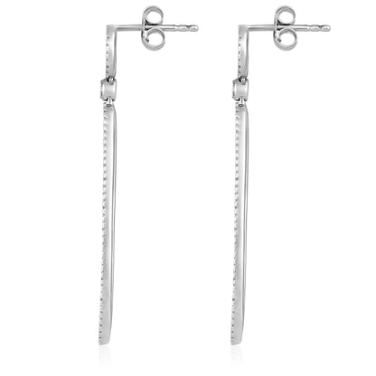 Solid Gold 0.4ct Natural Diamond Oval Circle Drop Earrings