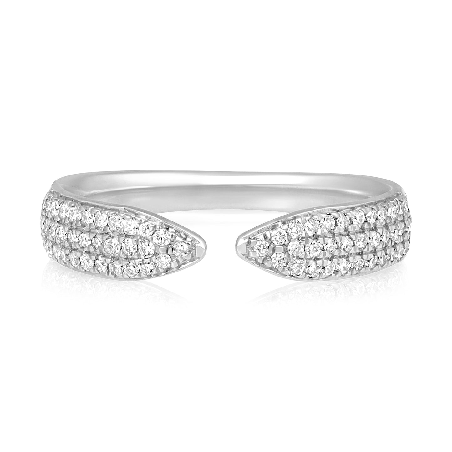 Solid Gold 0.25ct Natural Diamond Open Claw Band Ring