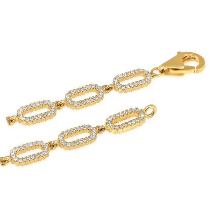 Solid Gold 1.6ct Natural Diamond Paperclip Link Chain Bracelet