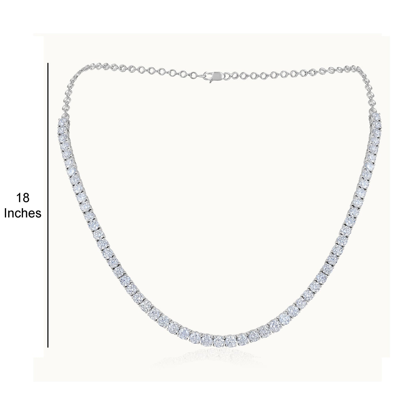 20ct 4.3mm Natural Diamond Solid Gold Round Tennis Necklace