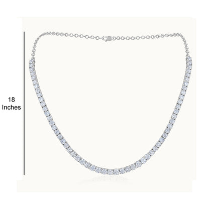 20ct 4.3mm Natural Diamond Solid Gold Round Tennis Necklace