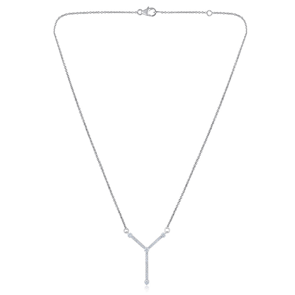 Solid Gold 0.5ct Natural Diamond Y Drop Necklace