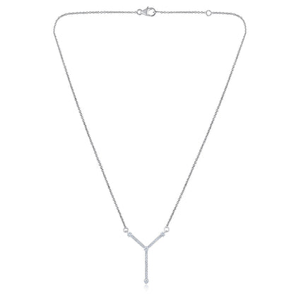 Solid Gold 0.5ct Natural Diamond Y Drop Necklace