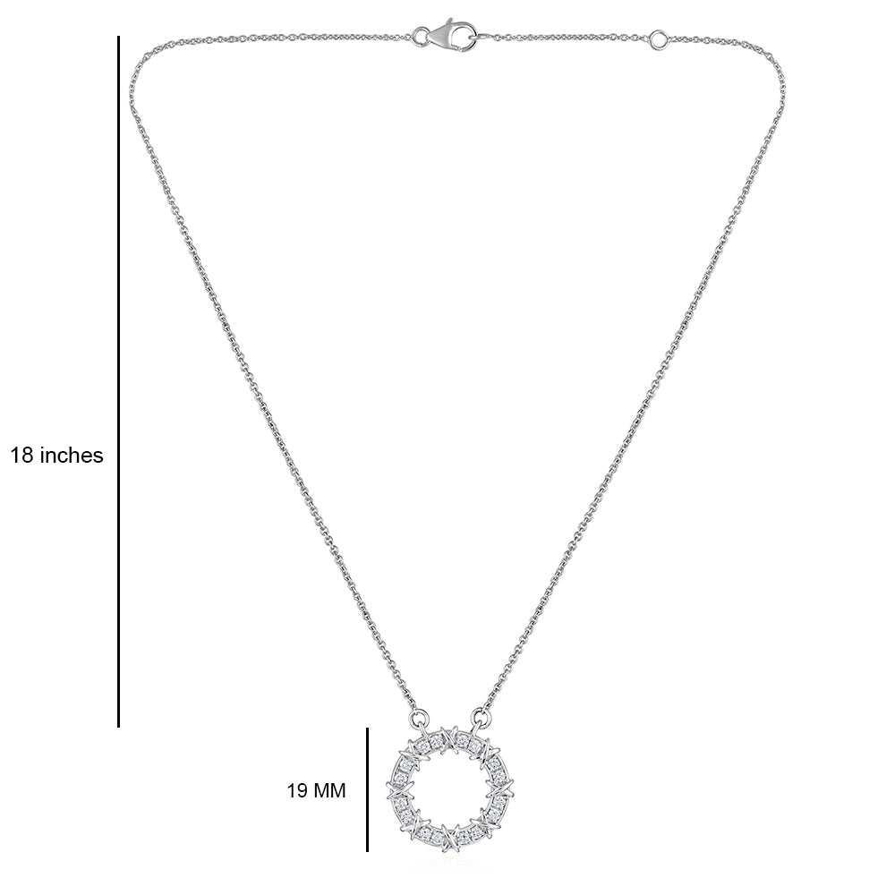 Solid Gold Natural Diamond Circle Necklace