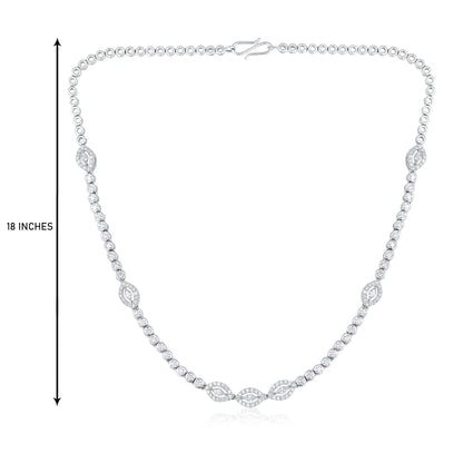 4.8ct Natural Diamond Marquise Solid Gold Tennis Necklace