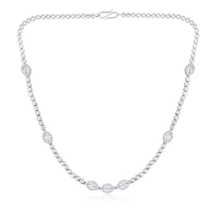 4.8ct Natural Diamond Marquise Solid Gold Tennis Necklace
