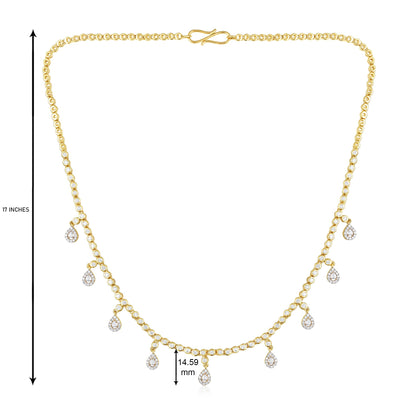 2.5ct Natural Diamond Pear Solid Gold Fringe Necklace