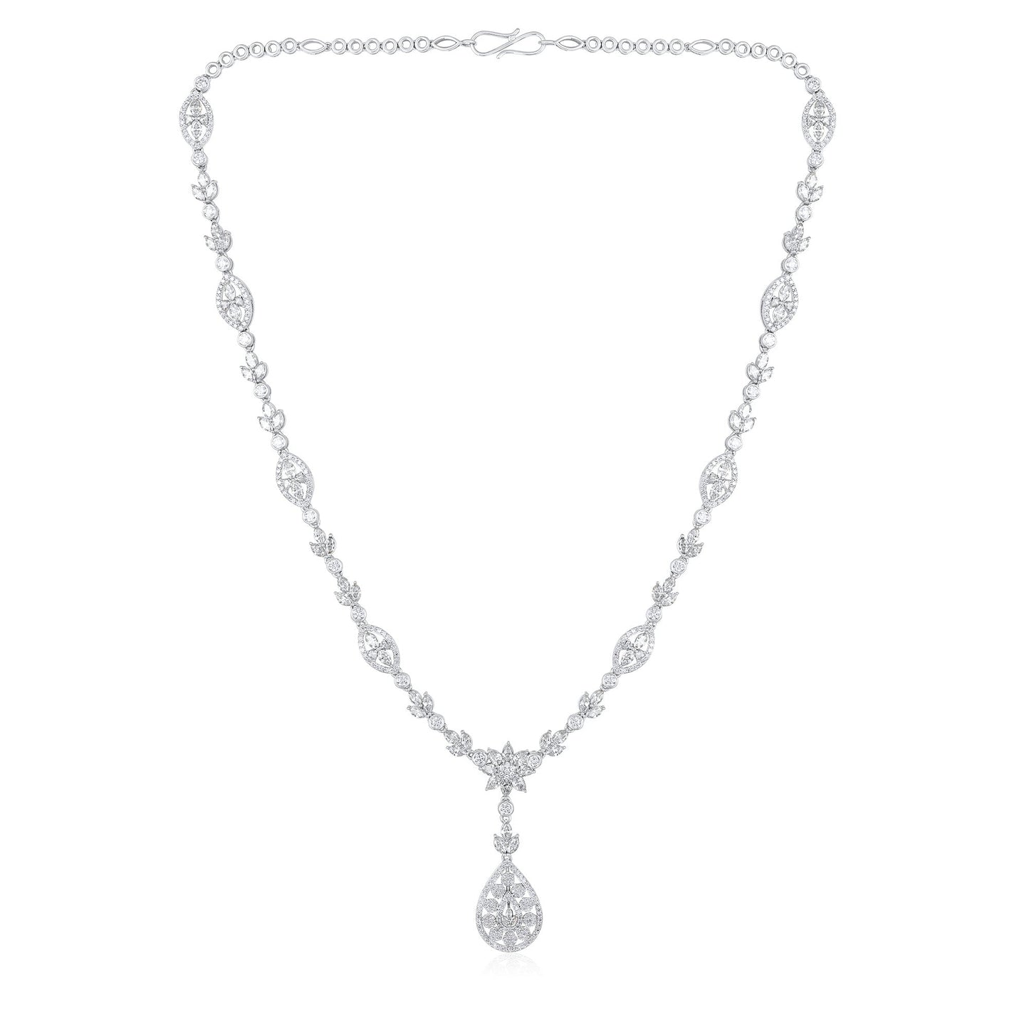 13.8ct Natural Diamond Marquise Pear Solid Gold Y-Drop Necklace