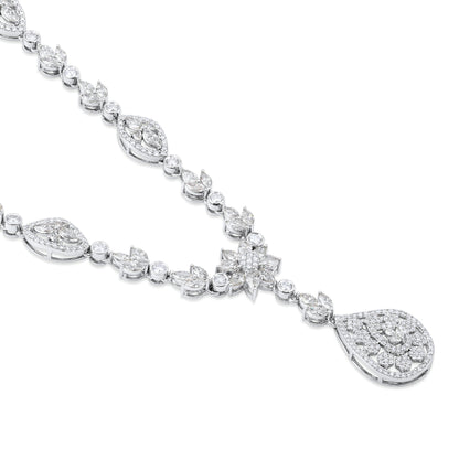 13.8ct Natural Diamond Marquise Pear Solid Gold Y-Drop Necklace