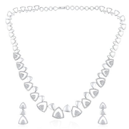 3.8ct Natural Diamond Solid Gold Necklace Earring Set