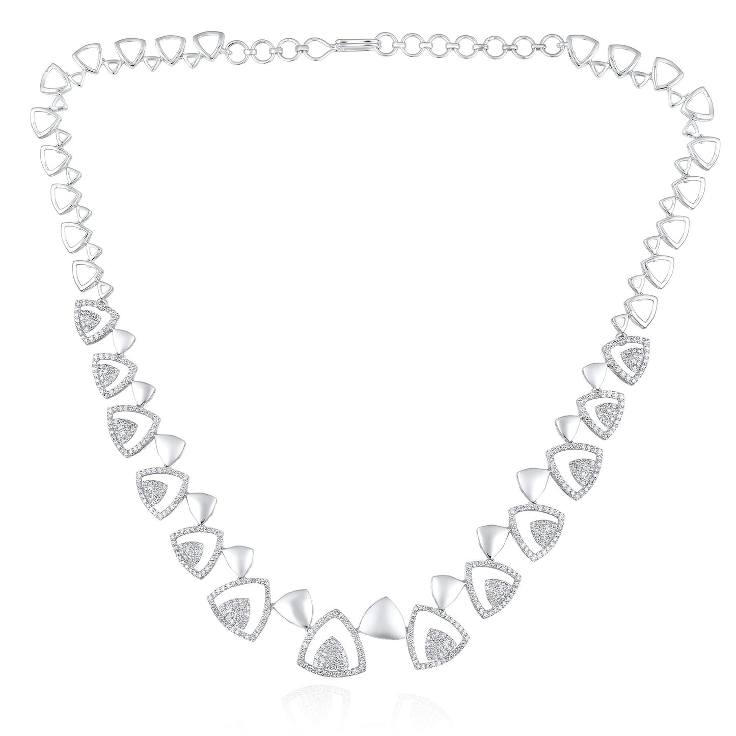 3.8ct Natural Diamond Solid Gold Necklace Earring Set