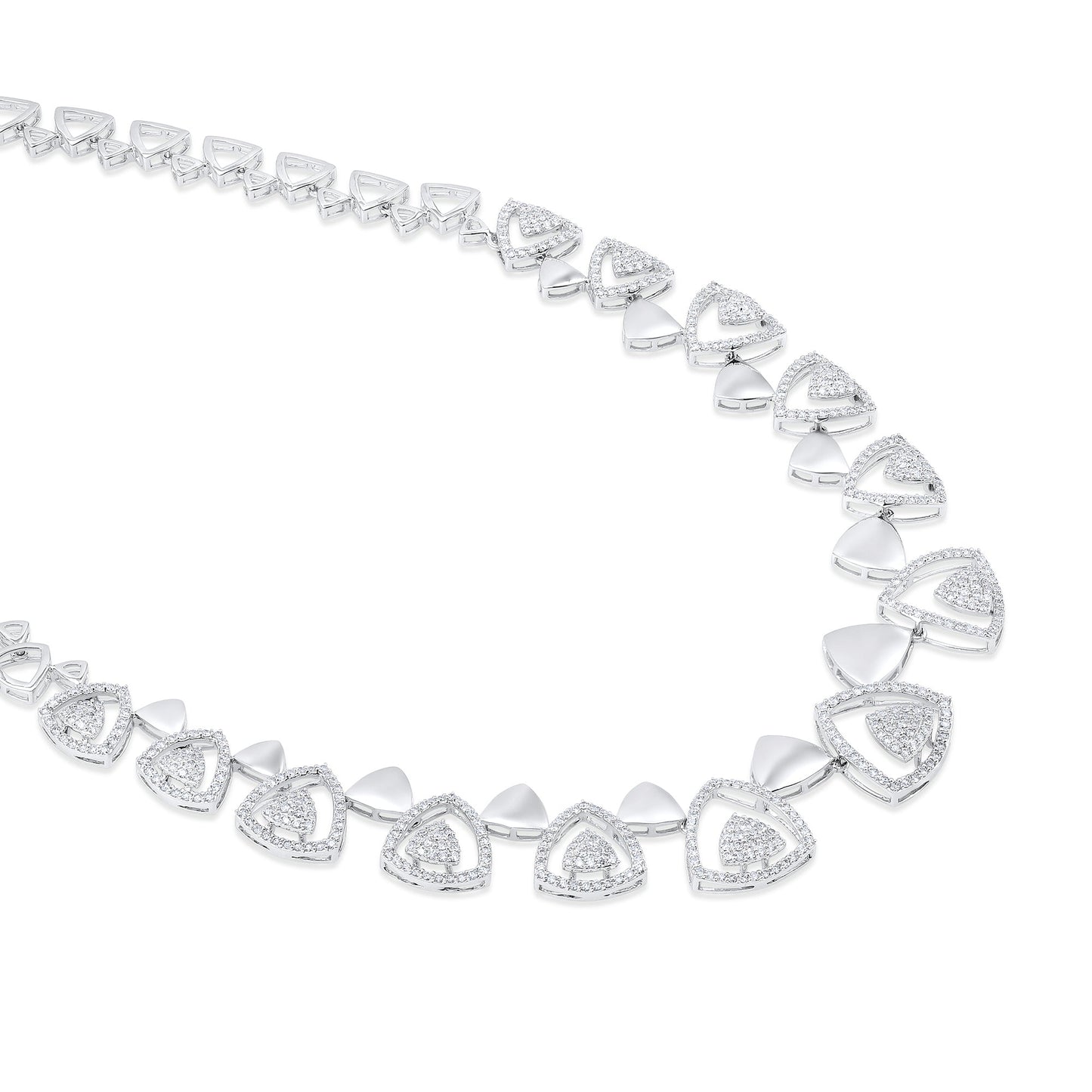 3.8ct Natural Diamond Solid Gold Necklace Earring Set