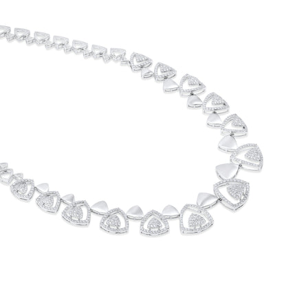 3.8ct Natural Diamond Solid Gold Necklace Earring Set
