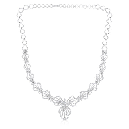 6.3ct Natural Diamond Solid Gold Necklace Earring Set