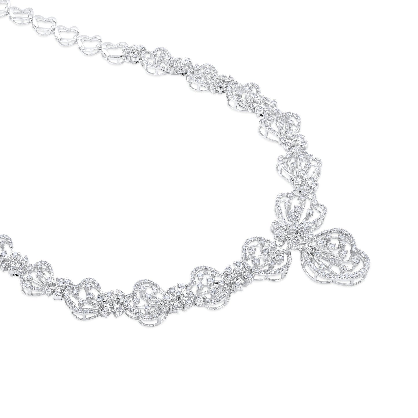 6.3ct Natural Diamond Solid Gold Necklace Earring Set