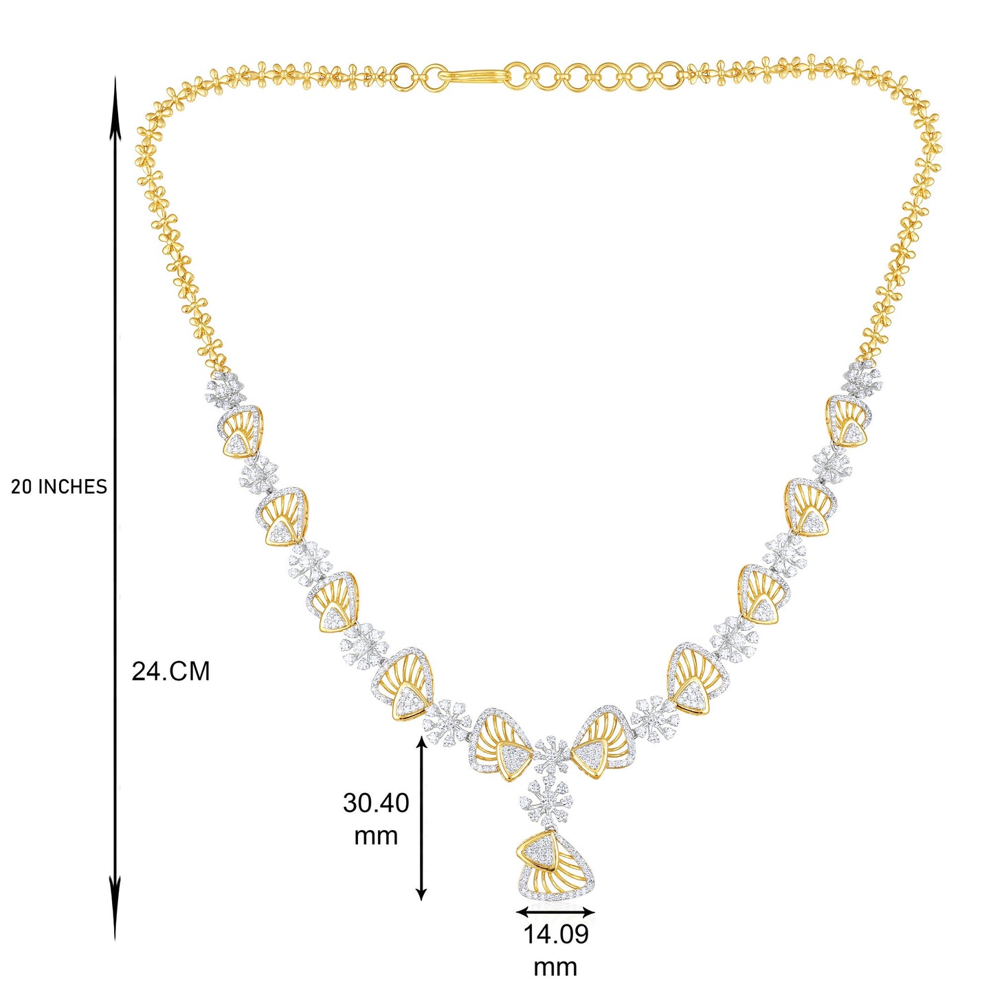 5.1ct Natural Diamond Solid Gold Necklace Earrings Set