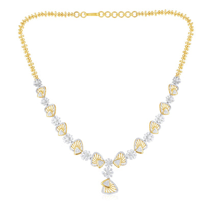 5.1ct Natural Diamond Solid Gold Necklace Earrings Set