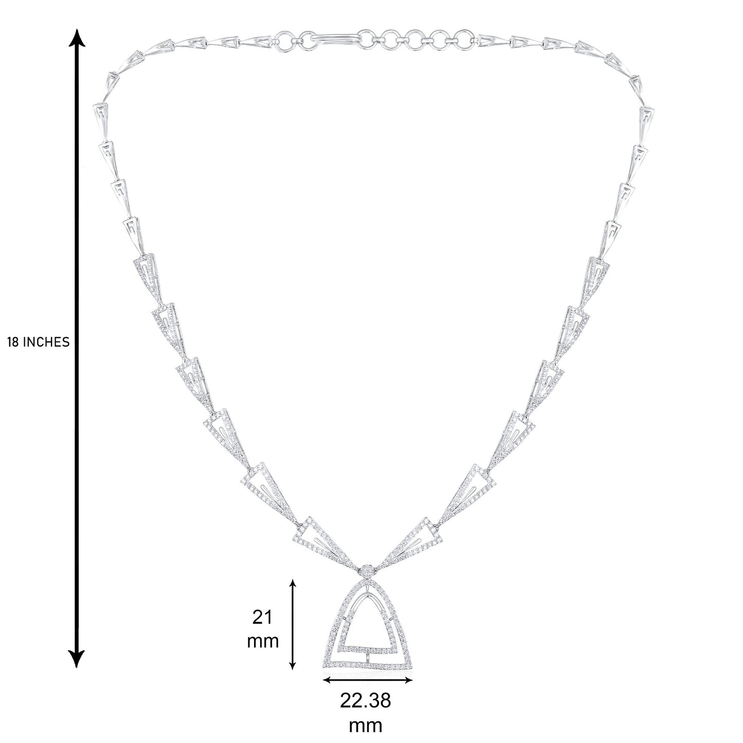 3ct Natural Diamond Solid Gold Necklace Earrings Set