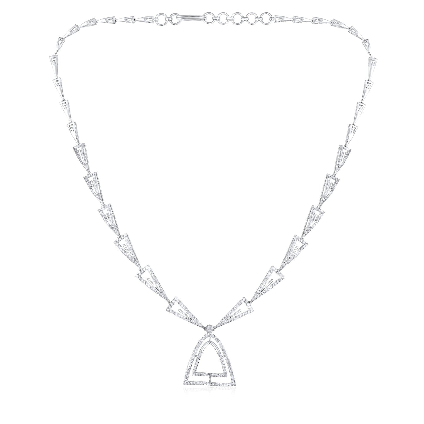 3ct Natural Diamond Solid Gold Necklace Earrings Set