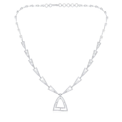 3ct Natural Diamond Solid Gold Necklace Earrings Set