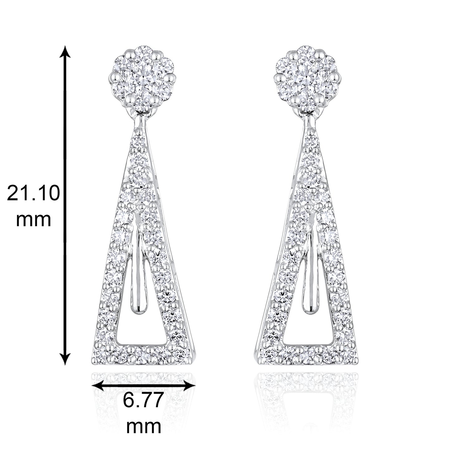 3ct Natural Diamond Solid Gold Necklace Earrings Set