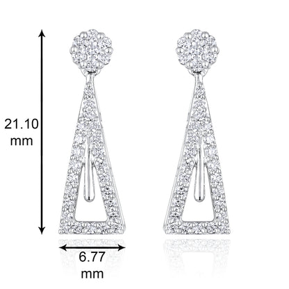 3ct Natural Diamond Solid Gold Necklace Earrings Set