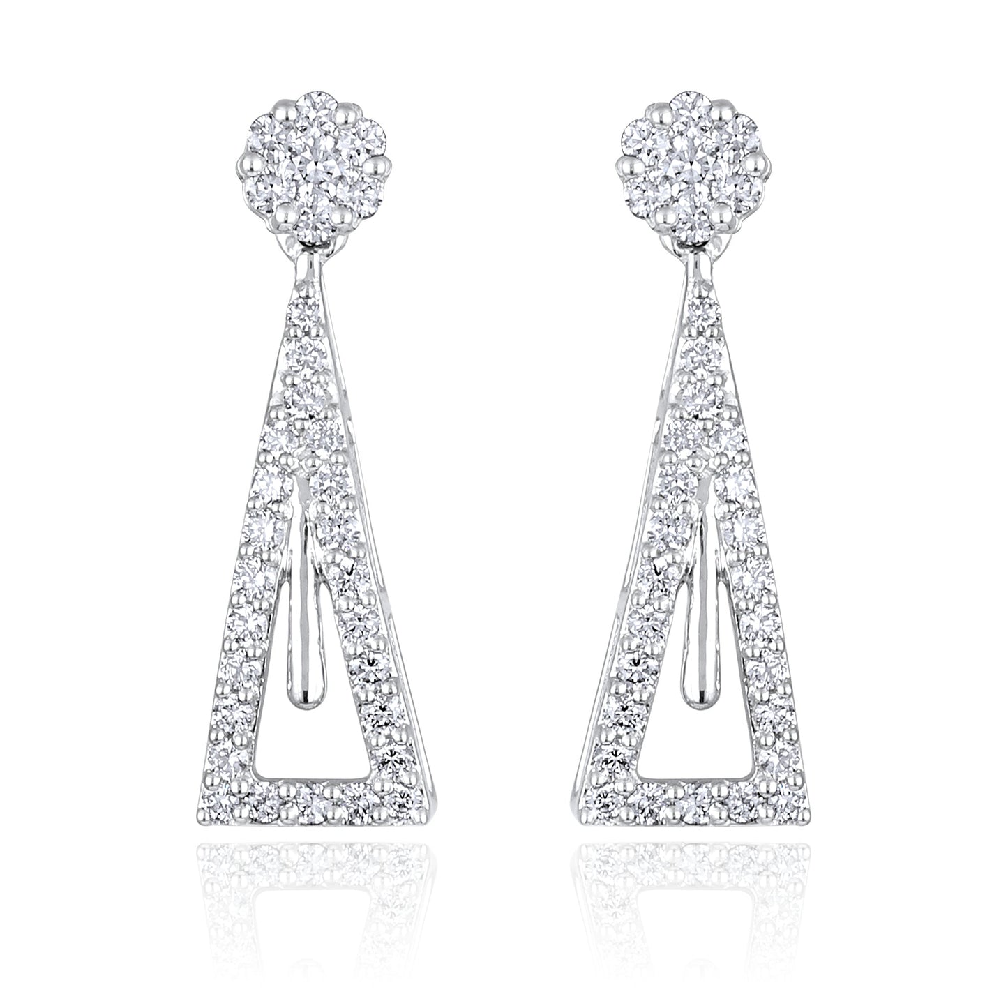 3ct Natural Diamond Solid Gold Necklace Earrings Set