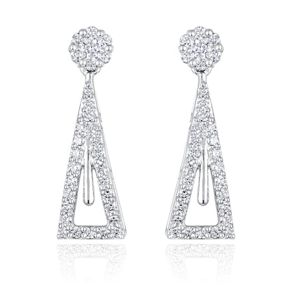 3ct Natural Diamond Solid Gold Necklace Earrings Set