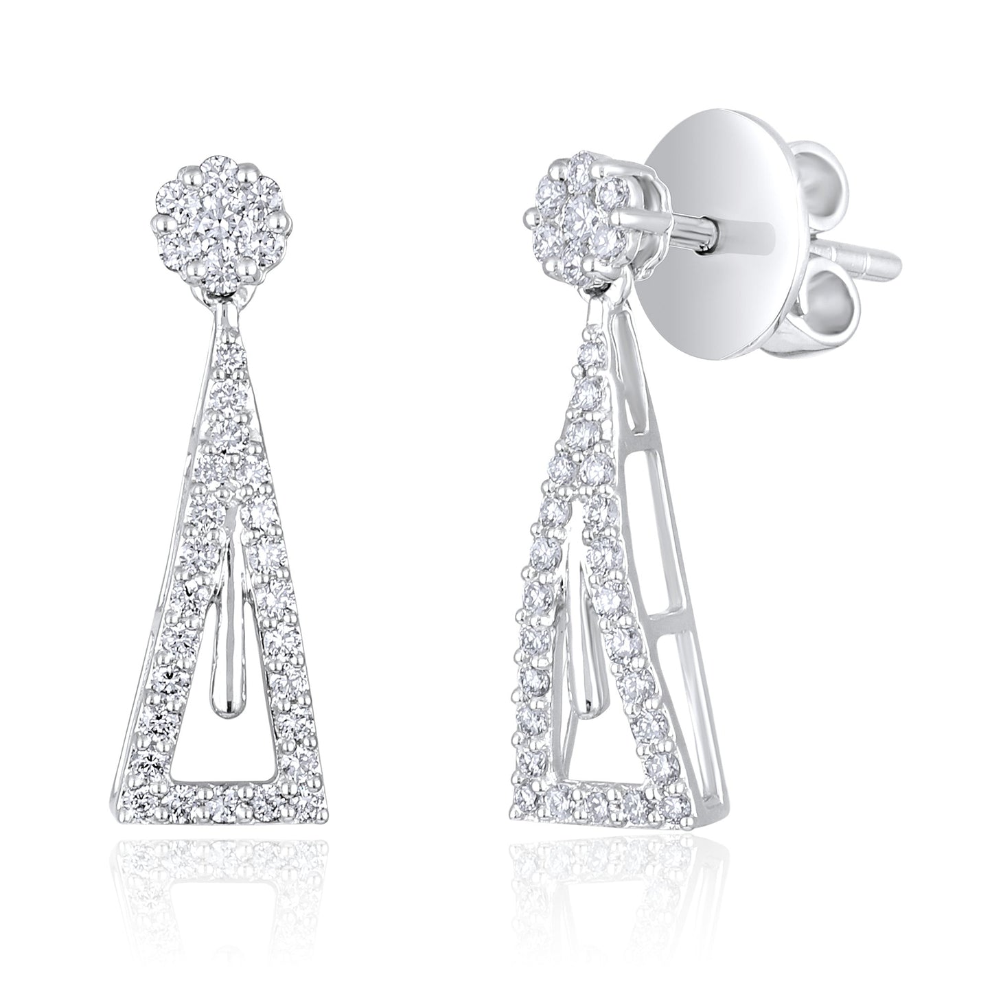 3ct Natural Diamond Solid Gold Necklace Earrings Set