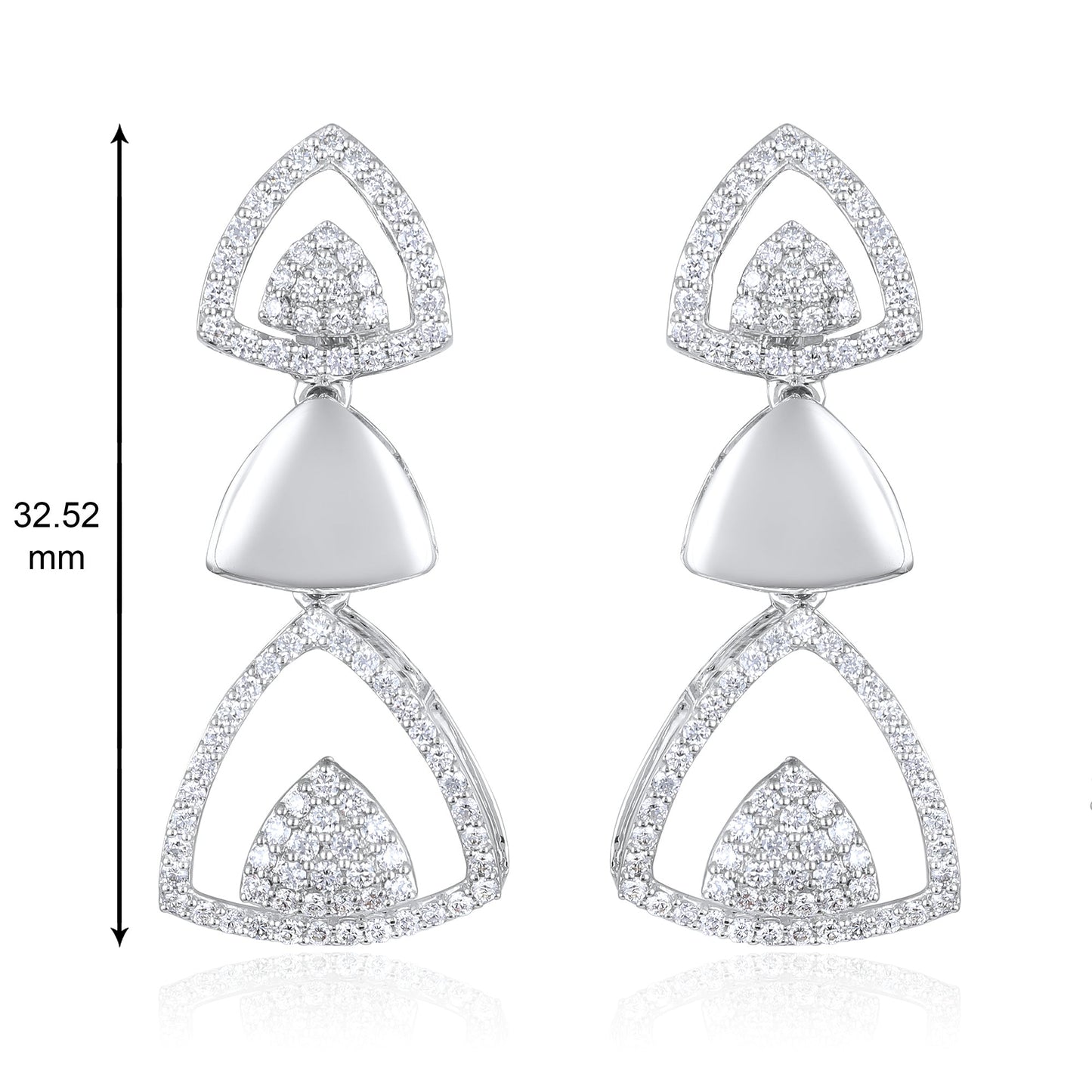 3.8ct Natural Diamond Solid Gold Necklace Earring Set