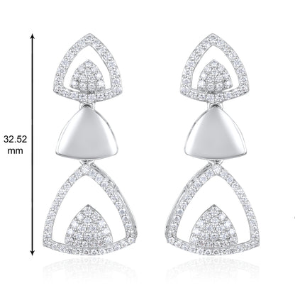 3.8ct Natural Diamond Solid Gold Necklace Earring Set