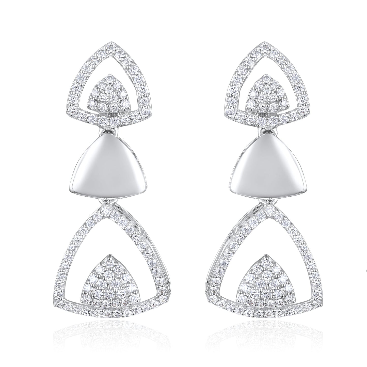3.8ct Natural Diamond Solid Gold Necklace Earring Set