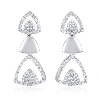3.8ct Natural Diamond Solid Gold Necklace Earring Set