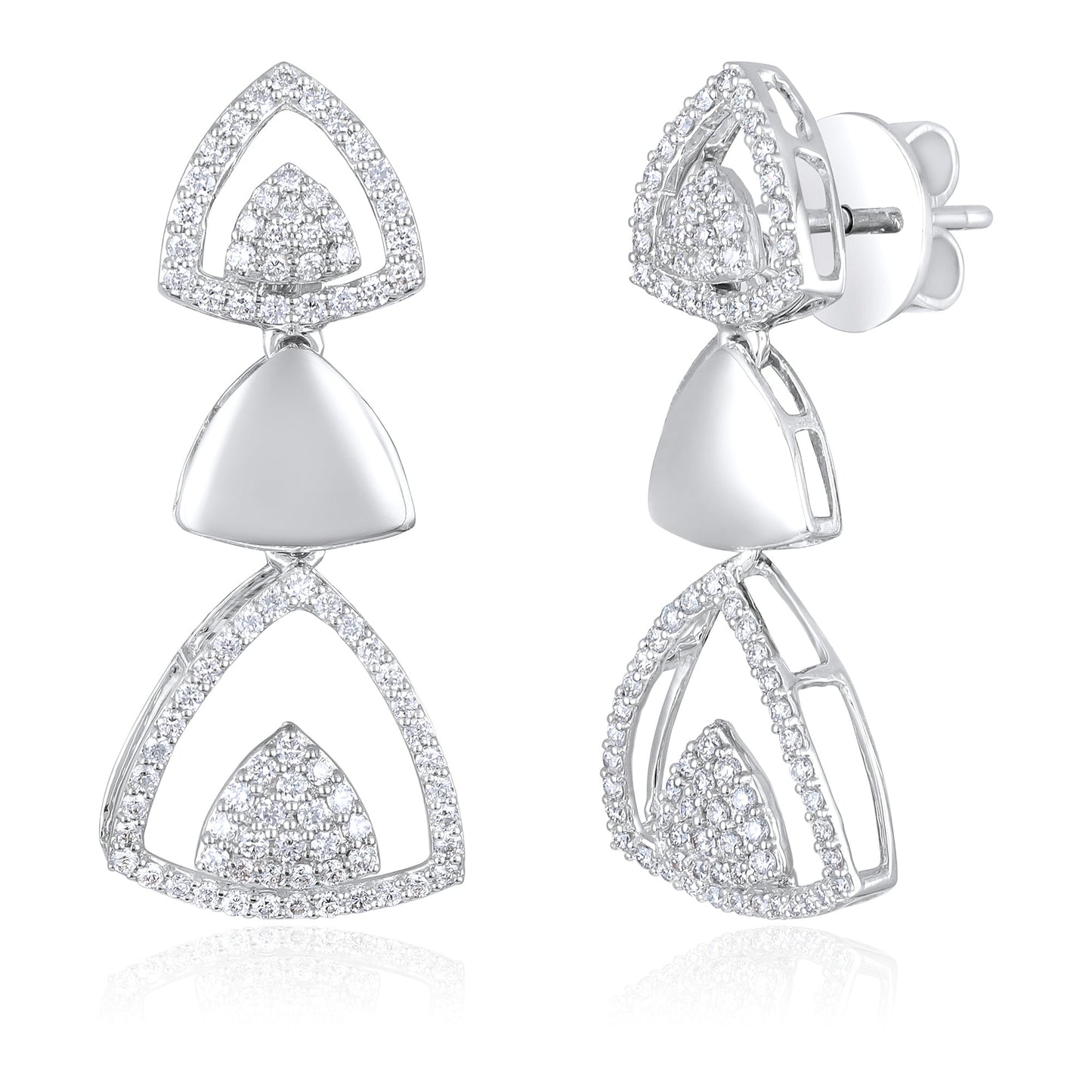 3.8ct Natural Diamond Solid Gold Necklace Earring Set