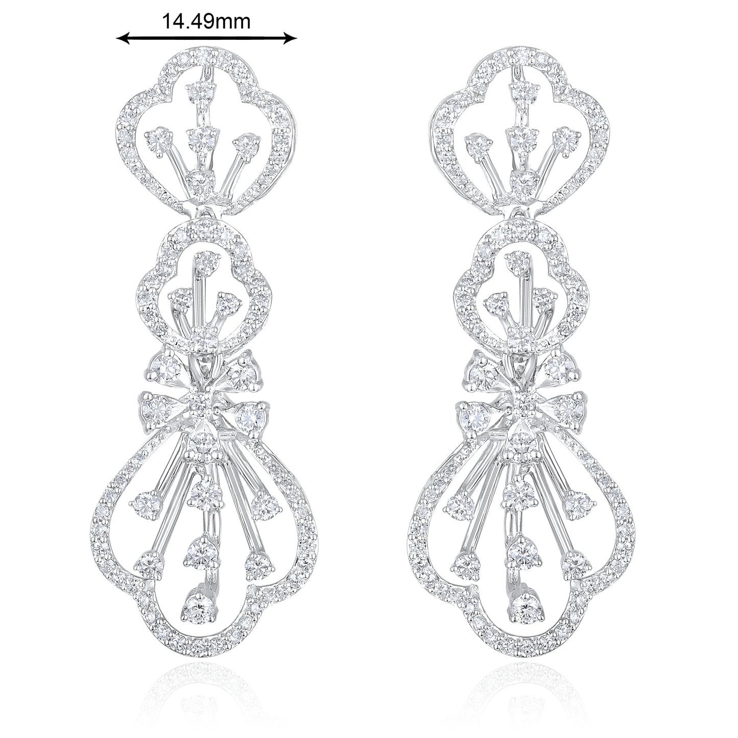 6.3ct Natural Diamond Solid Gold Necklace Earring Set