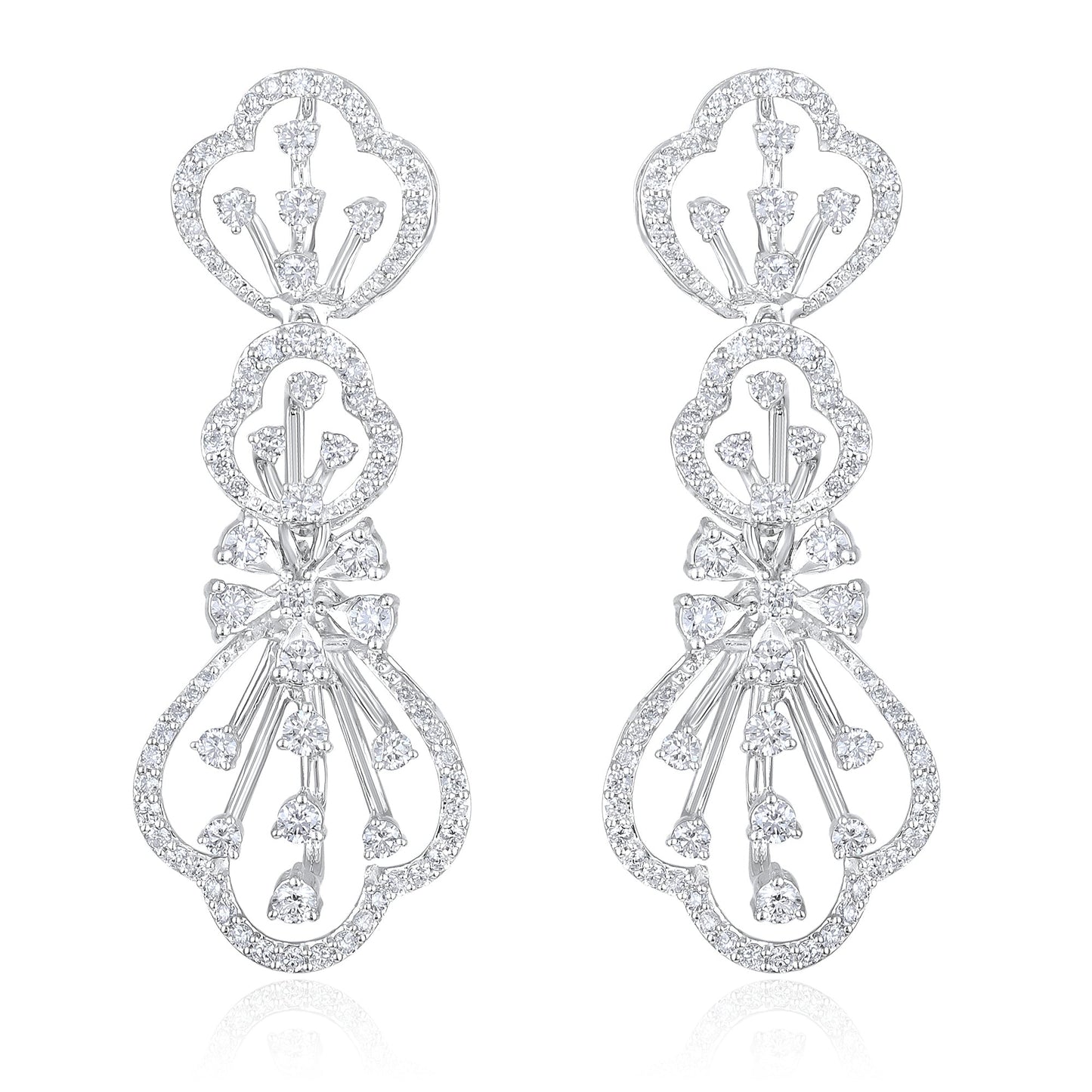 6.3ct Natural Diamond Solid Gold Necklace Earring Set