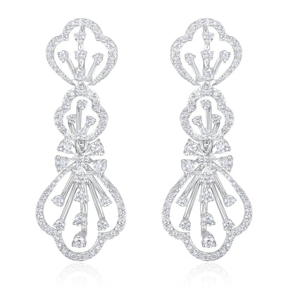 6.3ct Natural Diamond Solid Gold Necklace Earring Set