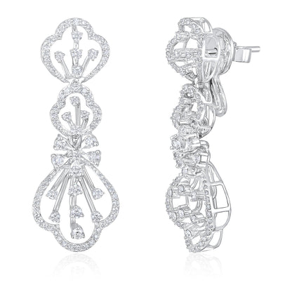 6.3ct Natural Diamond Solid Gold Necklace Earring Set