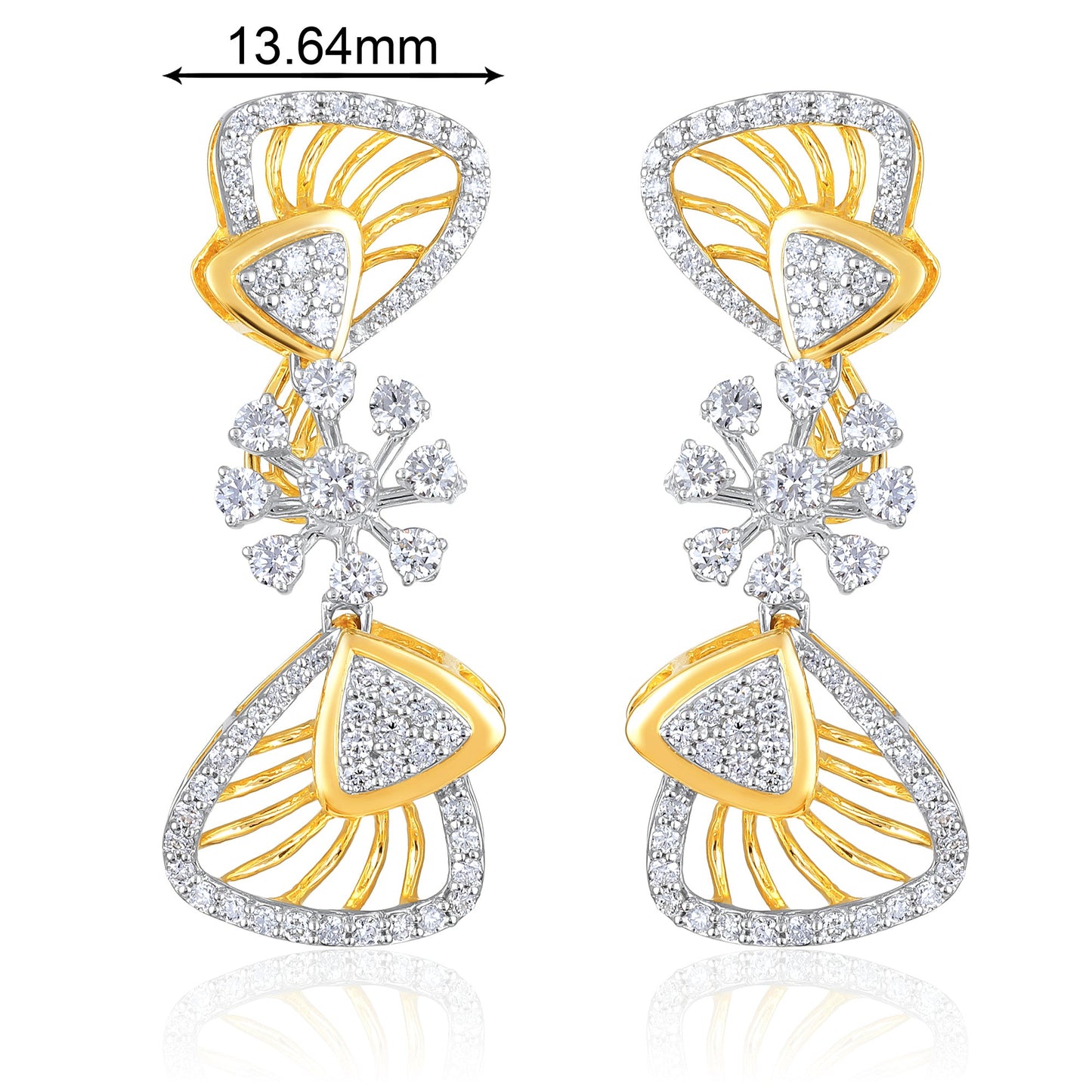 5.1ct Natural Diamond Solid Gold Necklace Earrings Set